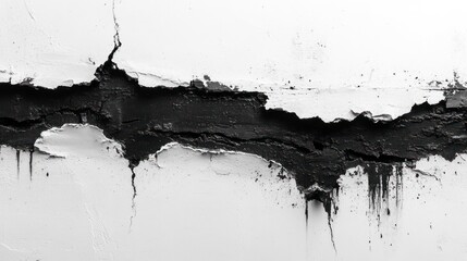 Cracked wall, black ooze, texture, abstract art