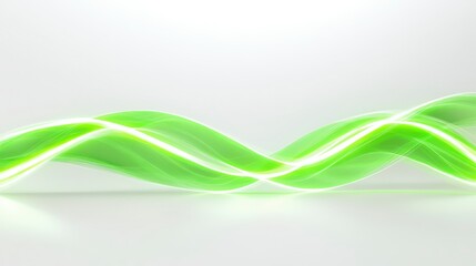 Obraz premium Abstract Green Light Waves Flowing Energy Dynamic Design Modern Background Serene Texture