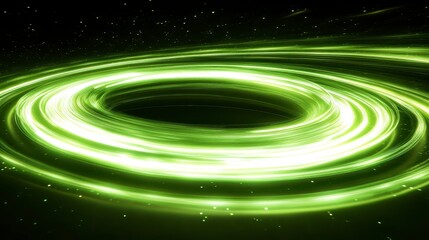 Obraz premium Abstract Green Light Trails Swirling Vortex Energy Motion Cosmic Background