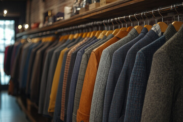 A Clothing Rail Presenting a Curated Selection of Fashionable Pieces, Perfect for a Trendy Boutique