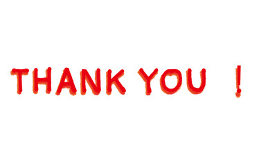 手書き風の書体で書いたThank you（ありがとう）の文字
