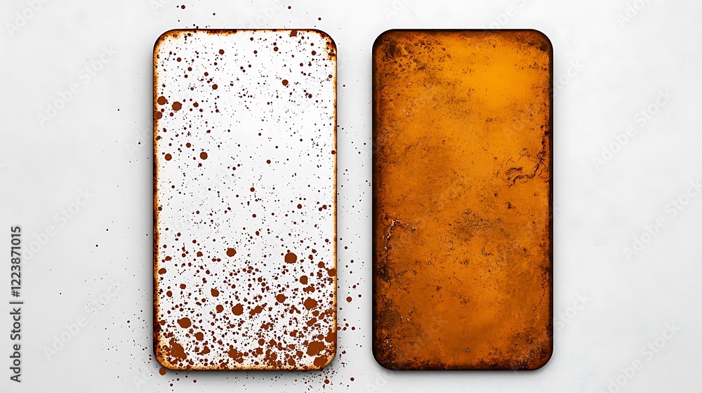 Poster textured backgrounds with paint splatter and rust effect