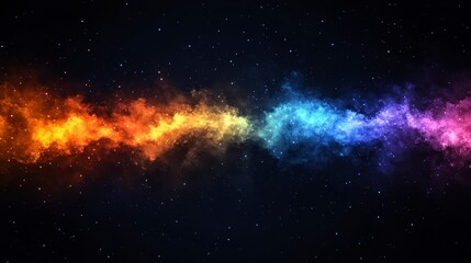 Cosmic Nebula Vibrant Hues of Orange Blue and Pink Across Starry Night Sky