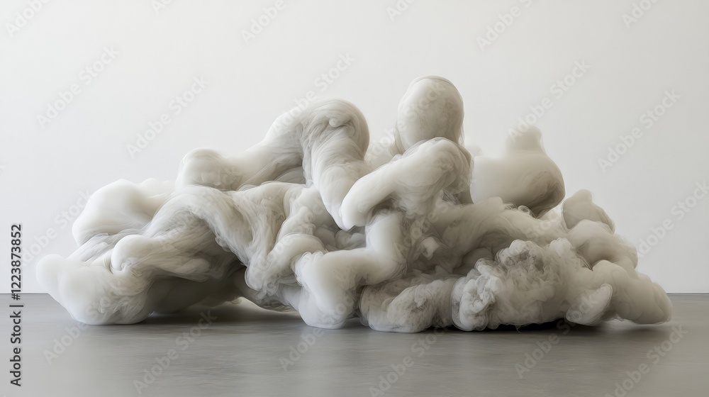 Aufkleber a fog of gray smoke rolling across a surface, with soft lighting creating a mysterious and moody eff