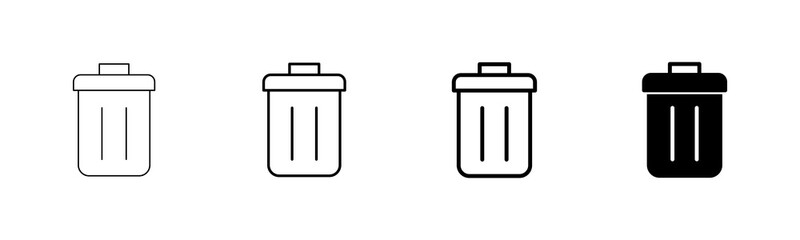 Trash icon vector isolated on white background. trash can icon. Delete icon vector