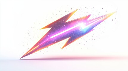Obraz premium Abstract Glowing Lightning Bolt Energy Flash Sparkling Light Streaks Digital Art Background