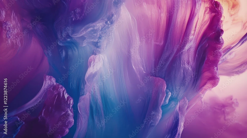 Aufkleber a mesmerizing color explosion of purple, teal, and magenta powders blending in mid-air, creating a d