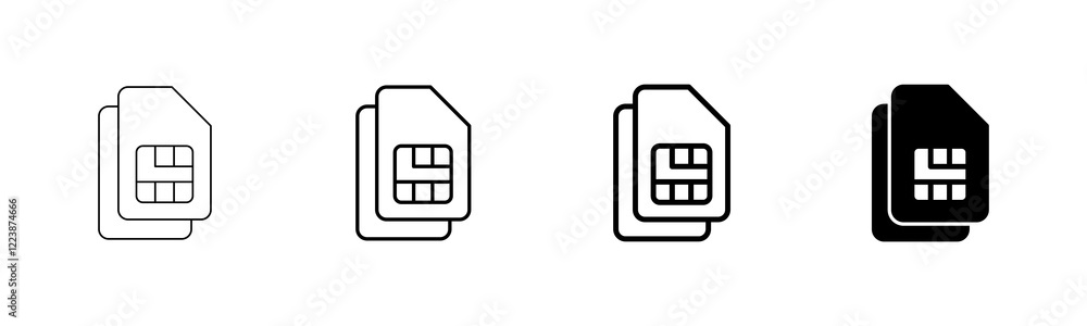 Poster sim card icon vector isolated on white background. mobile sim icon. mobile cellular phone sim card c