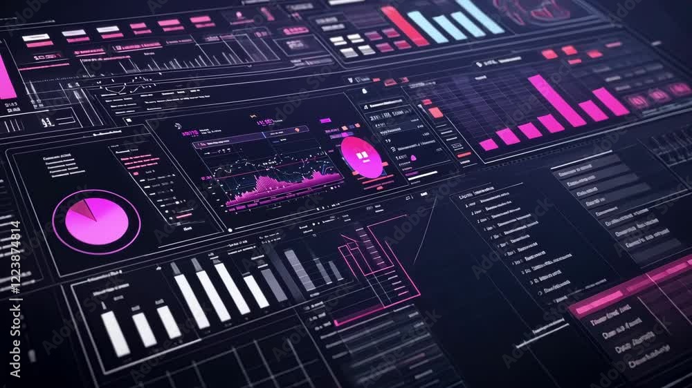 Aufkleber visualizing real time production data and key performance indicators on a complex manufacturing dash