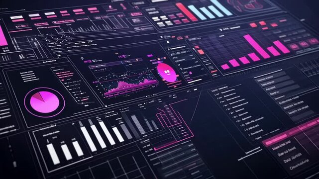Visualizing real time production data and key performance indicators on a complex manufacturing dashboard, enhancing decision making and process optimization in advanced industries