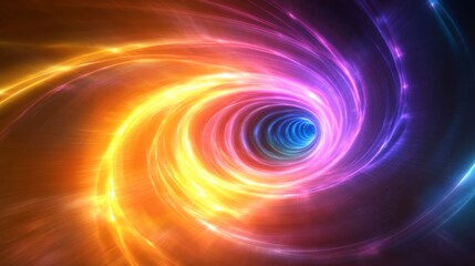 Abstract swirling energy vortex vibrant colors cosmic tunnel futuristic light fantasy background
