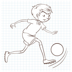 sketch of the soccer players