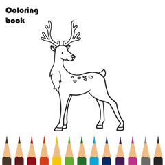 deer coloring book pencils design