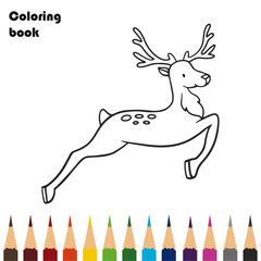 deer coloring book pencils design