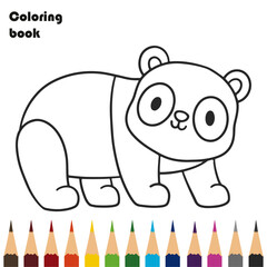 panda coloring book pencils design
