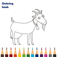 goat coloring book pencils design