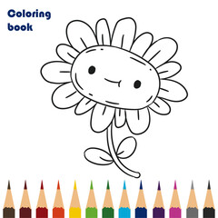 flower coloring book pencils design