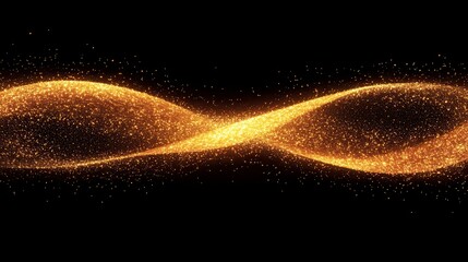 Fototapeta premium Abstract Gold Glitter Wave Sparkling Particle Flow Luxury Background Shimmering Design Element