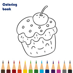 cake coloring book pencils design