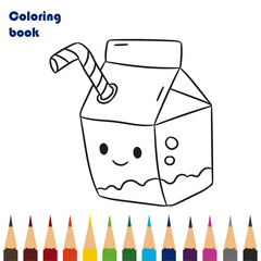 milk coloring book pencils design