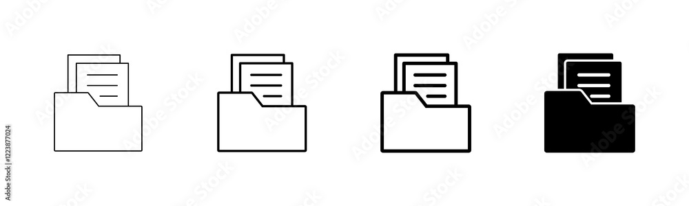 Aufkleber folder icon vector isolated on white background. folder and documents icon. icon archive