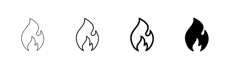 Fire icon vector isolated on white background. Fire flame icon template. Fire flames symbol vector