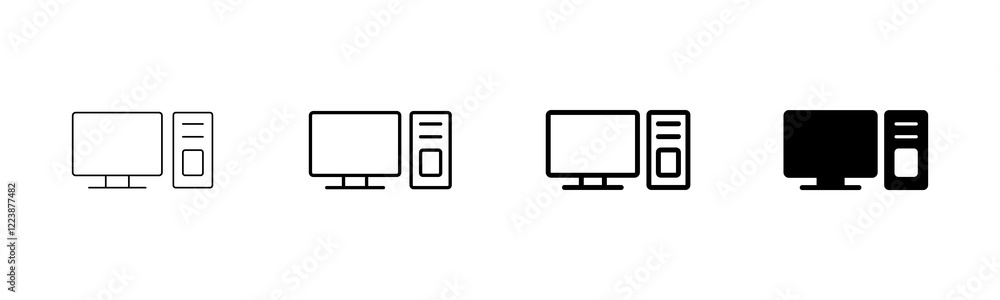 Poster computer icon vector isolated on white background. pc icon vector. computer monitor icon. flat pc sy
