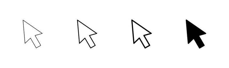 Click icon vector isolated on white background. Cursor icon. Computer mouse click cursor black arrow icons. pointer arrow