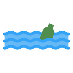 bottle on the sea icon
