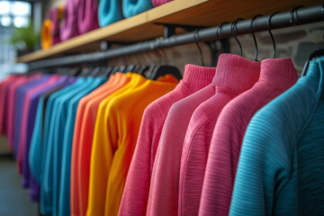 A Clothing Rail Featuring Contemporary Athleisure, Perfect for the Active and Stylish Lifestyle