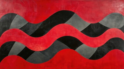 Bold and sharp waves in shades of red and black, forming a striking abstract pattern that exudes power and movement.