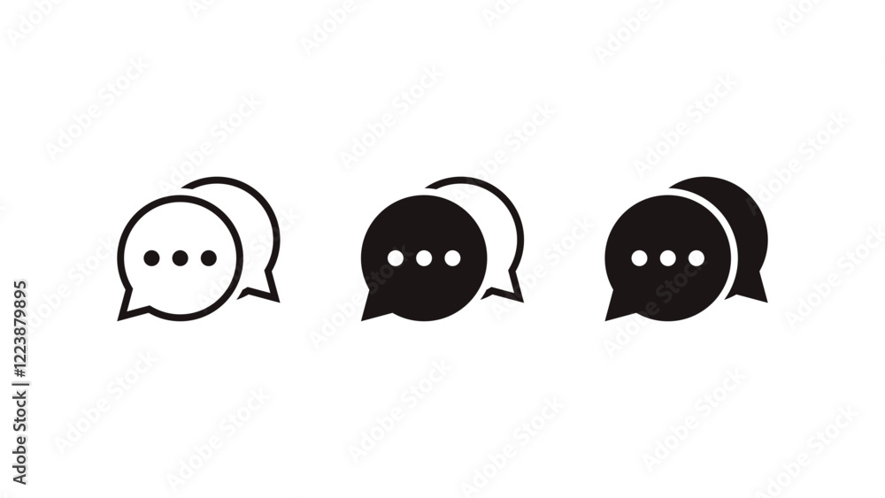 Poster Chat icons. chatting speech bubble symbol icon set . comment icon button . message talk bubble, communication, Conversation, icons