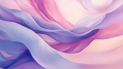 Obraz premium Gentle waves in shades of lilac and soft pink flowing harmoniously, evoking elegance and subtlety.