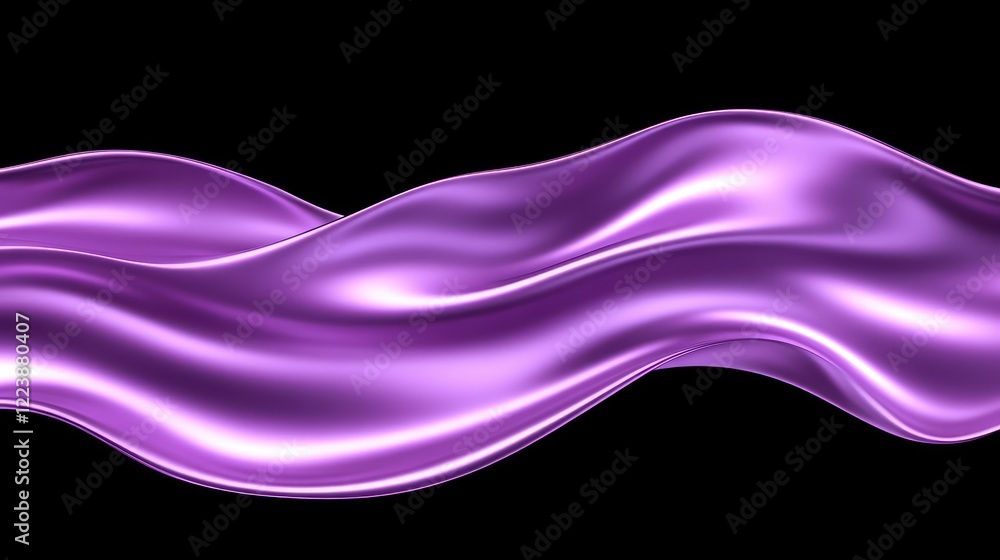 Aufkleber smooth purple waves flowing dynamically against a black background, forming a mysterious and elegant