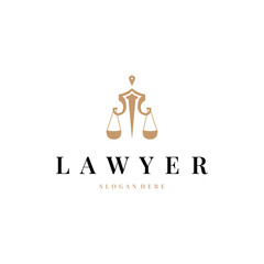 justice logo design symbol lawyer court scale design simple minimalist legal symbol illustration template