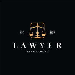 justice logo design symbol lawyer court scale design simple minimalist legal symbol illustration template