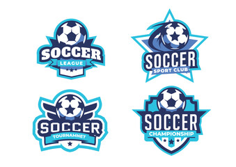 ootball logo with ball element, soccer, elegant soccer logo. Elegant Modern Soccer Football Badge logo designs, Soccer Emblem badge logo template vector illustration. 