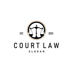 justice logo design symbol lawyer court scale design simple minimalist legal symbol illustration template