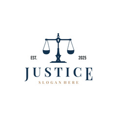 justice logo design symbol lawyer court scale design simple minimalist legal symbol illustration template