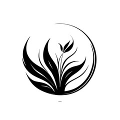 Obraz premium Elegant Black and White Floral Design: Minimalist Botanical Art Print