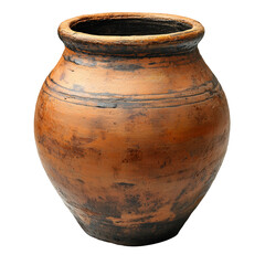 Traditional clay pot isolated on white background 