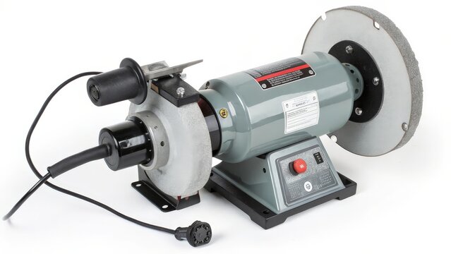 Bench Grinder with Grinding Wheels and Dust Collection System