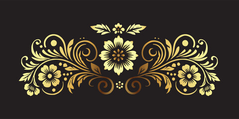 decoration frame flower gold art design