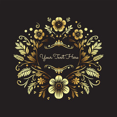 decoration frame flower set art design