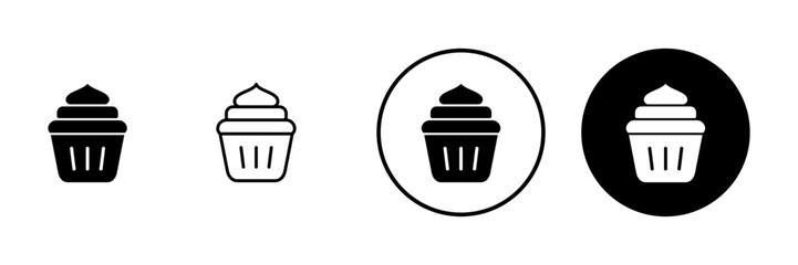 Cup cake icon vector. Cup cake sign and symbol
