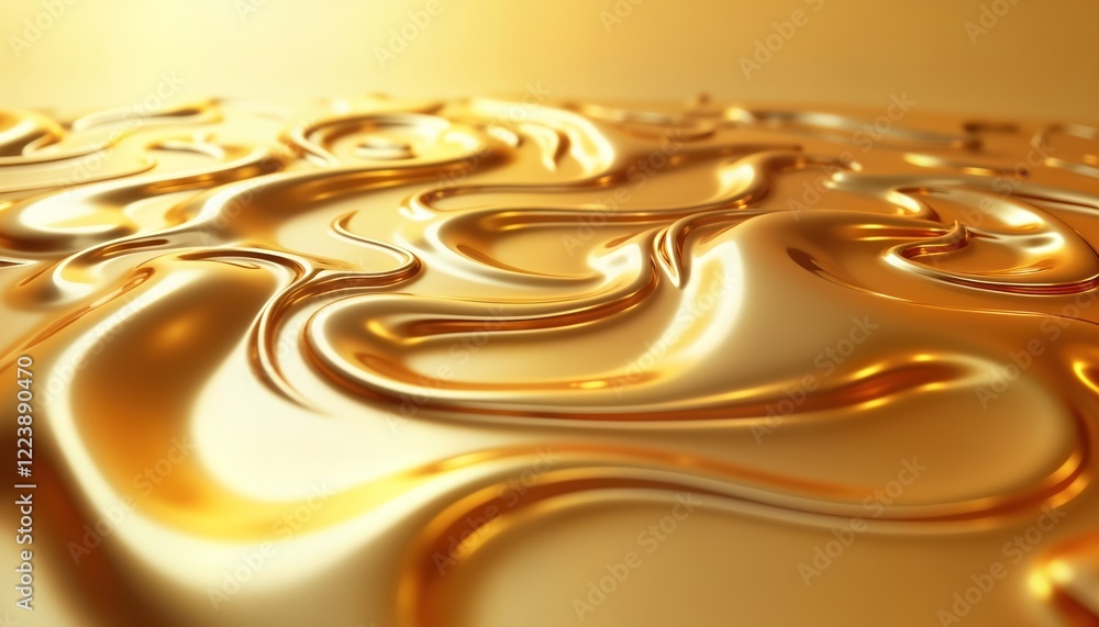 Poster abstract liquid gold waves create luxurious background. shiny texture, swirling patterns suggest lux