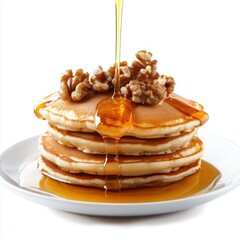  Thick pancakes drizzled with Greek honey