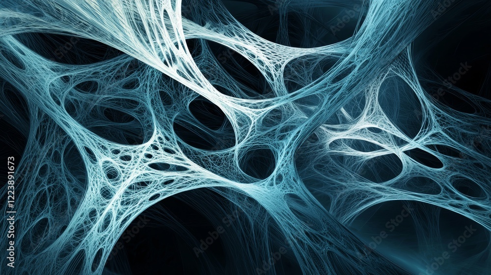 Poster abstract conceptual design of a network structure with intricate patterns and shapes