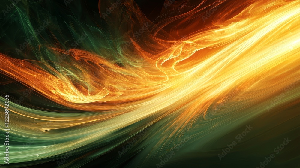 Poster dynamic artistic representation of high-speed data flow in vibrant colors