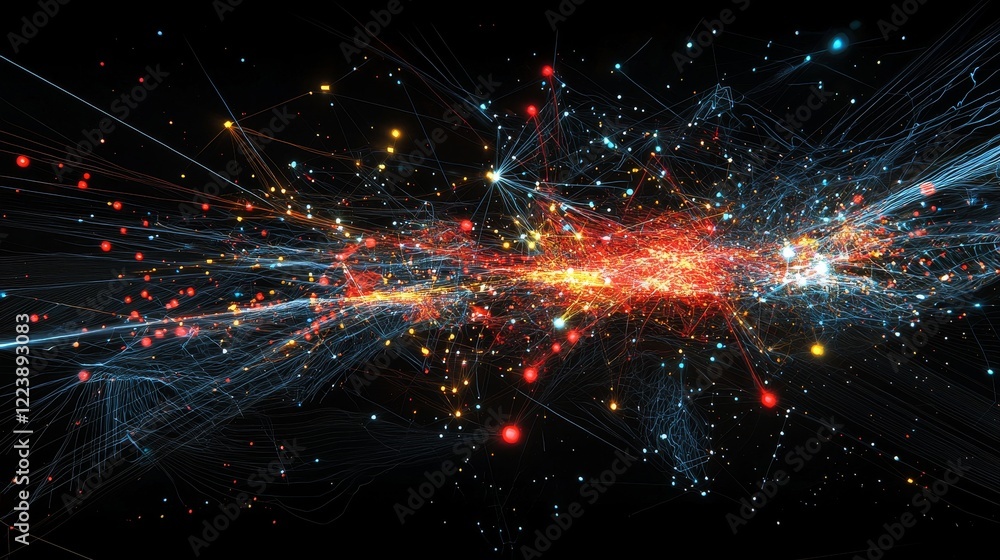 Poster dynamic data driven interactions with evocative visuals on a dark background
